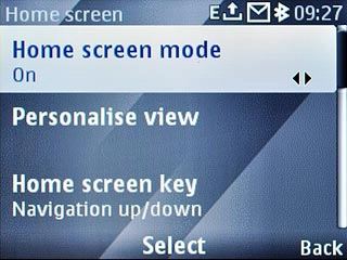 Scroll to Home screen mode and press Navigation key right to select On.