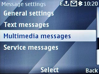 Scroll to Multimedia messages and press the Navigation key.