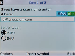 Scroll to If you have a user name enter it here and key in the username for your email account at your email provider.