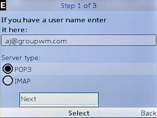 Scroll to Next and press the Navigation key.
