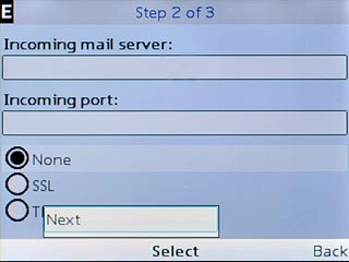 Scroll to Next and press the Navigation key.