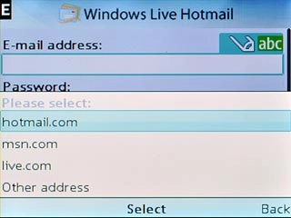 Highlight the required domain or Other address and press the Navigation key.