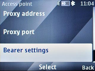 Scroll to Access point settings and press the Navigation key.