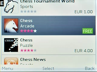 Highlight the required application and press the Navigation key.