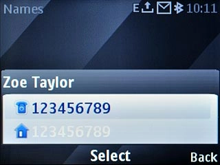 Highlight the required number or the required email address and press the Navigation key.