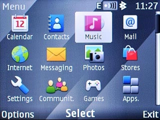 Scroll to Music and press the Navigation key.