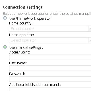 Click the field below Access point.Key in vfinternet.au 