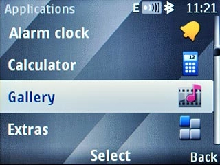 Scroll to Gallery and press the Navigation key.