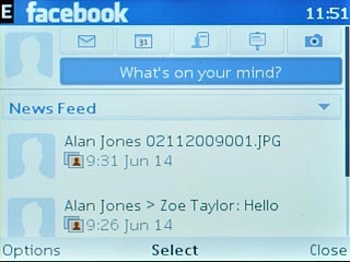 Scroll to What's on your mind? and press the Navigation key.