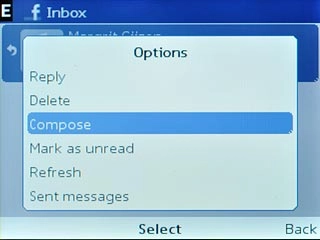 Scroll to Compose and press the Navigation key.