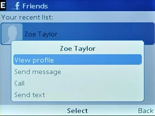 Scroll to View profile and press the Navigation key.