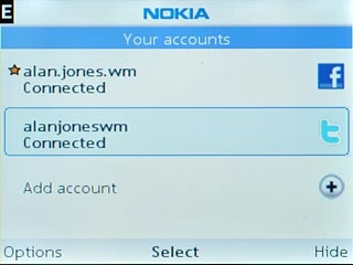 Scroll to Twitter and press the Navigation key.