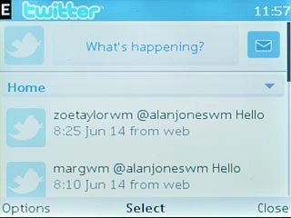 Scroll to the messages icon and press the Navigation key.