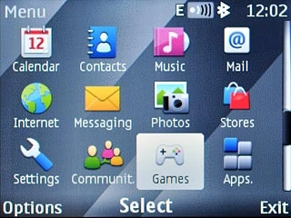 Scroll to Games and press the Navigation key.