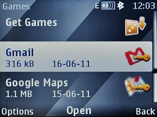 Scroll to Gmail and press the Navigation key.