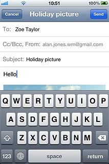Write subject and text for your email message.Press Send.