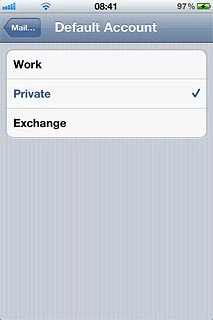 When the box next to an email account is ticked (V), the account is set as the default account.