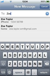 Key in the first letters of the required contact.Matching contacts are displayed.Press the required contact.