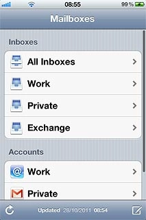 Press the required email account below Inboxes.