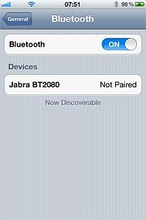 Your phone now searches for devices and after a moment, a list of Bluetooth devices within range is displayed.Press the required Bluetooth device.The new device is displayed on the list of paired devices.