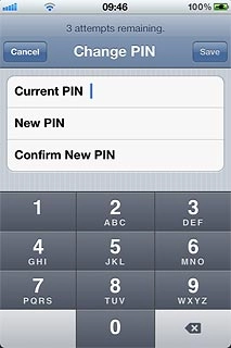 Press Current PIN and key in your current PIN.