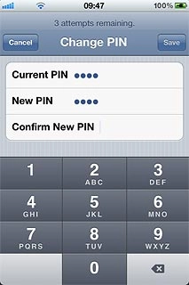 Press Confirm New PIN and key in the new PIN again.