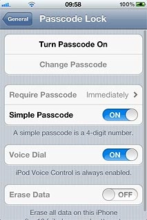 Press Turn Passcode On.Key in a phone lock code of your own choice.Key in the same phone lock code again.