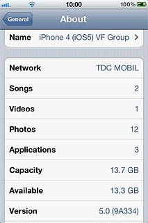 View your phone's software version next to Version.