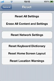 Press Erase All Content and Settings.