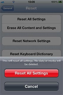 Press Reset All Settings.