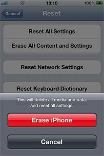 Press Erase iPhone.