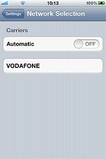 Press Automatic to turn on automatic network selection.