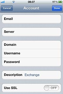 Press the indicator next to Use SSL.Depending on the current setting, security is turned on or off.