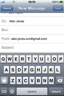 Press Subject and key in a subject for the email message.