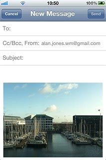 An email message containing the picture or video clip is created.Press To and key in the first letters of the required contact.