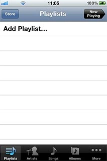 Press Playlists at the bottom of the display.