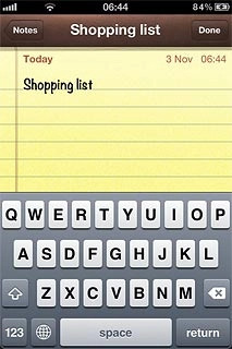 Write the text and press Done.