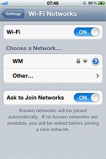 A list of Wi-Fi networks within range is displayed.Press the required Wi-Fi network.