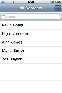 Press the required contact.The contact details are displayed.