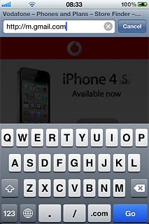 Key in http://m.gmail.com and press Go.