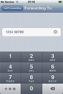 Key in the required phone number and press Call Forwarding.