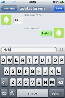 Key in the required text and press Send.