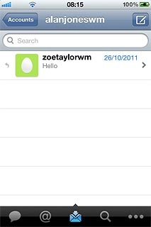 Press the messages icon.