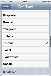 Press the different message tones to listen to them.