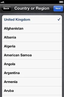 Press the required country or area.