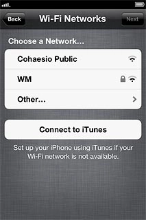 Press the required Wi-Fi network or Other....Follow the instructions on the display to connect to the required Wi-Fi network.