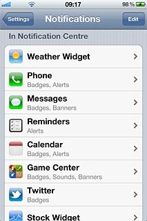 Press the required menu item.
