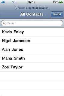 Press the required contact.