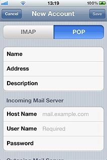 Press User Name below Incoming Mail Server and key in the username for your email account at your email provider.