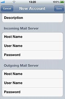 Press Host Name below Outgoing Mail Server and key in the name or IP address of your email provider's outgoing server.Please note that if you can't send email messages when using your email provider's outgoing server, key in smtp.vodafone.net.au (Vodafone's outgoing server).